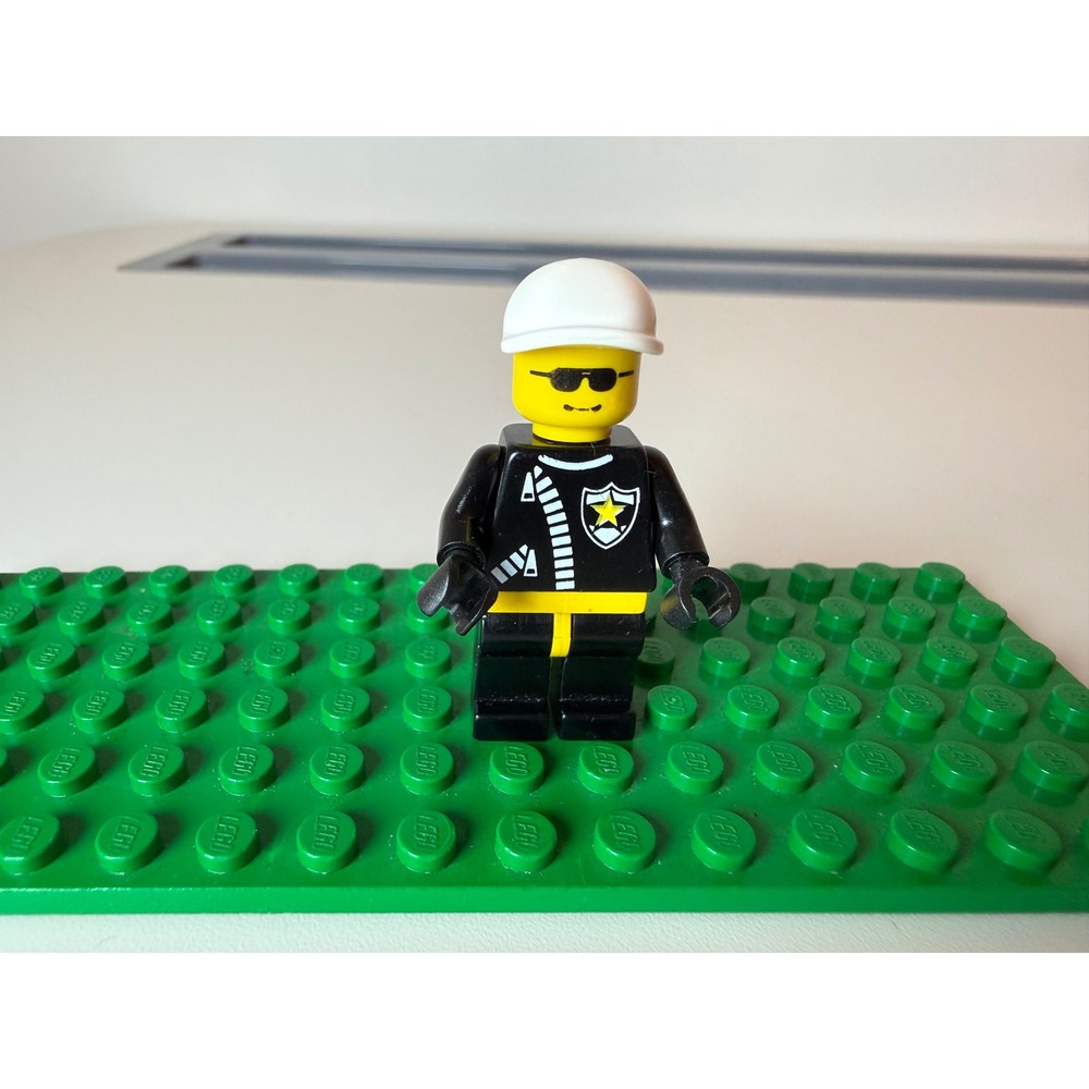 LEGO Minifigure Police Officer Lot 2pc Black White Vintage City Cop Figures